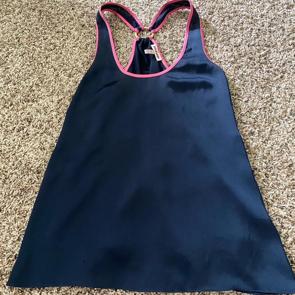 Navy and pink Juicy Couture Satin Tank XS/S